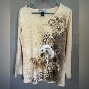 Bit & Bridle L Yellow Long Sleeve T-Shirt